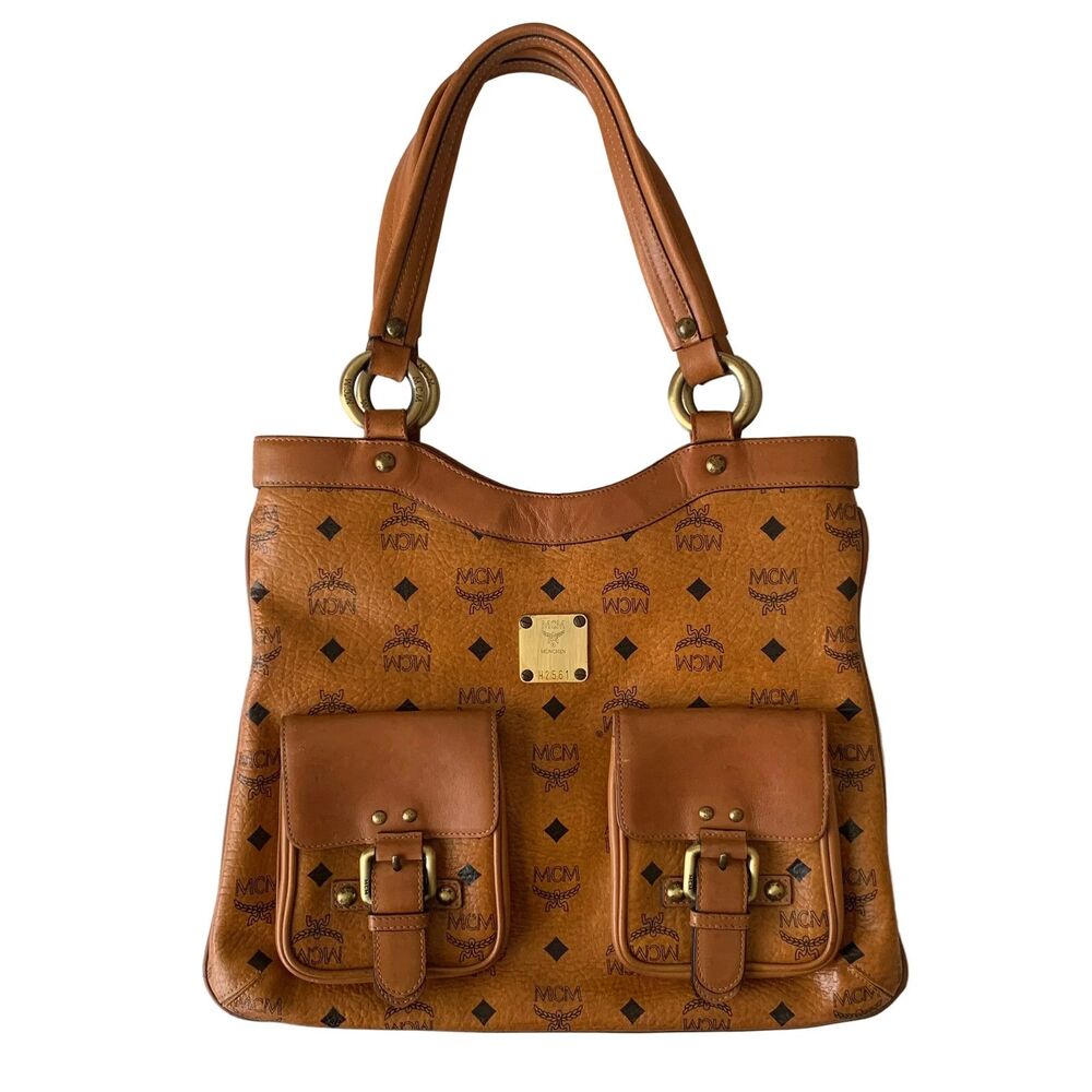 MCM cognac shoulder bag authentic with COA